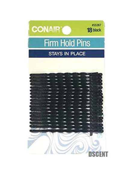 Horquillas Esenciales de Estilo Negros Scunci - Paquete de 18