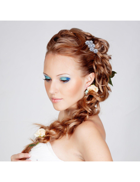 Pinzas de Pelo Cristal Flor Rosa eBoot - 40 Piezas con Bolsa