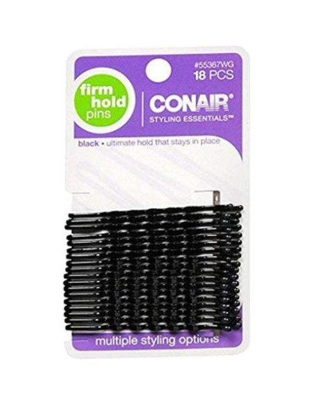 Horquillas Esenciales de Estilo Negros Scunci - Paquete de 18