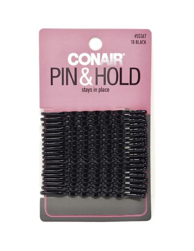 Horquillas Esenciales de Estilo Negros Scunci - Paquete de 18