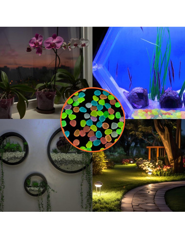 200 Piezas Rocas Brillantes para Acuario Rislobx 12cm