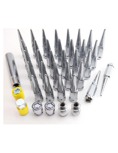 Bloqueos de Rueda YYHHZZ 9/16 Cromo - Juego Completo 4 Tuercas