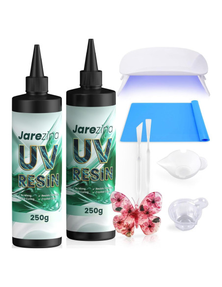 Resina UV Jarezina 500g Cristal Claro, Bajo Olor, Rápido Curado Resina UV Jarezina 500g Cristal Claro, Bajo Olor, Rápido Curado