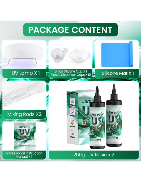 Resina UV Jarezina 500g Cristal Claro, Bajo Olor, Rápido Curado Resina UV Jarezina 500g Cristal Claro, Bajo Olor, Rápido Curado