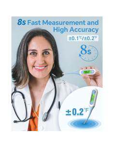 Termómetro Digital Cuxichuxinxi Oral 8s Retroiluminado Alerta Fiebre 2