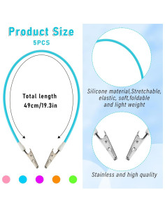 5 Clips de Babero Dental Psyqtsuary Multicolor de Silicona 2