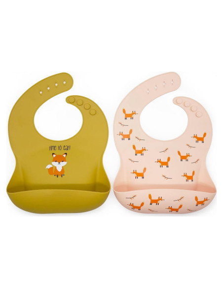 Conjunto de 2 Baberos de Silicona Arcoíris y Mariposas - Libre de BPA Conjunto de 2 Baberos de Silicona Arcoíris y Mariposas - Libre de BPA