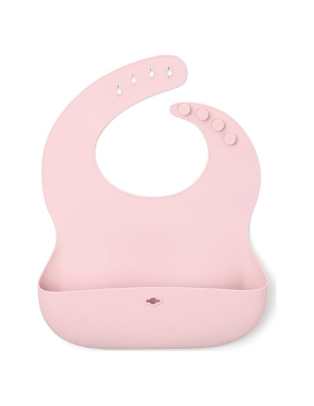 Babero de Silicona SmileyTot Rosa | Impermeable y Ajustable Babero de Silicona SmileyTot Rosa | Impermeable y Ajustable