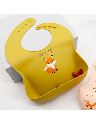 Conjunto de 2 Baberos de Silicona Arcoíris y Mariposas - Libre de BPA