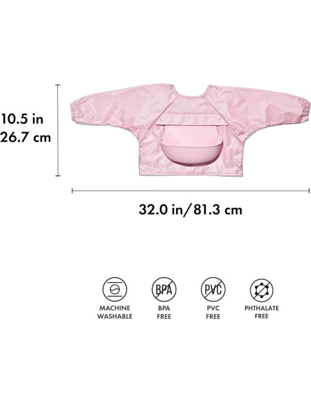 Babero enrollable con mangas OXO Tot - Floración - 9 a 24 meses