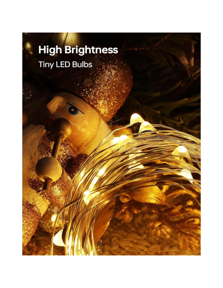 Paquete de 10 Luces de Hadas LED AOZOPE 2.13m Blanco Cálido