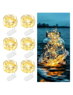 Paquete de 6 Luces de Hadas LED AOZOPE 2.13m Blanco Cálido