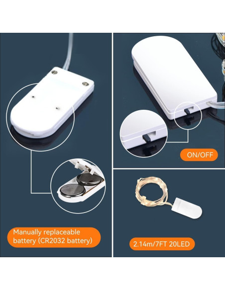 Paquete de 10 Luces de Hadas LED AOZOPE 2.13m Blanco Cálido