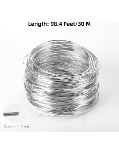 Alambre de Aluminio Flexible Tecbeauty 30m x 3mm Plata 2