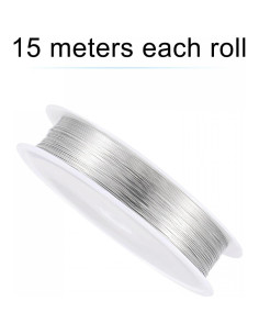 Alambre de Cobre uxcell 0.3mm Tono Plateado 15m para Manualidades 2