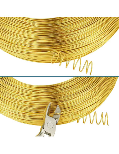 Alambre de Aluminio Dorado 298.7m 20 Calibre 0.8mm Cheriswelry