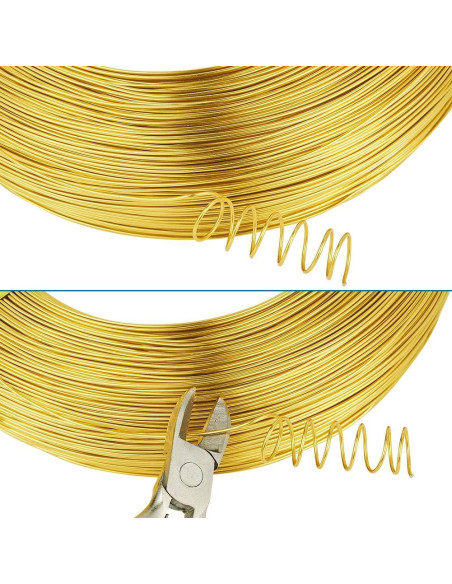 Alambre de Aluminio Dorado 298.7m 20 Calibre 0.8mm Cheriswelry