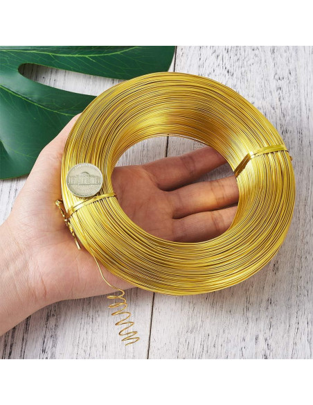 Alambre de Aluminio Dorado 298.7m 20 Calibre 0.8mm Cheriswelry