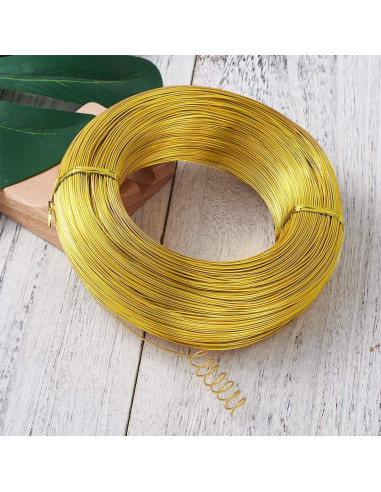 Alambre de Aluminio Dorado 298.7m 20 Calibre 0.8mm Cheriswelry