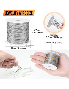 Alambre de Acero Inoxidable Cridoz 22 Gauge 79.93m para Joyas 2