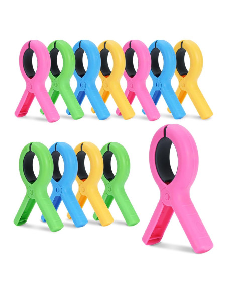 12 Clips para Toallas de Playa Gomedi 9.4 cm Alta Resistencia