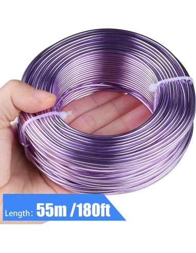 Alambre de aluminio púrpura 12 gauge 55 m para manualidades