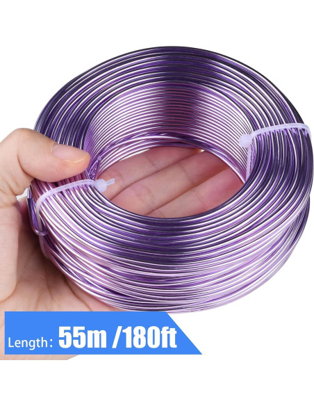 Alambre de aluminio púrpura 12 gauge 55 m para manualidades