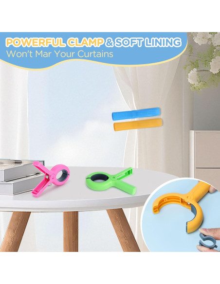 12 Clips para Toallas de Playa Gomedi 9.4 cm Alta Resistencia