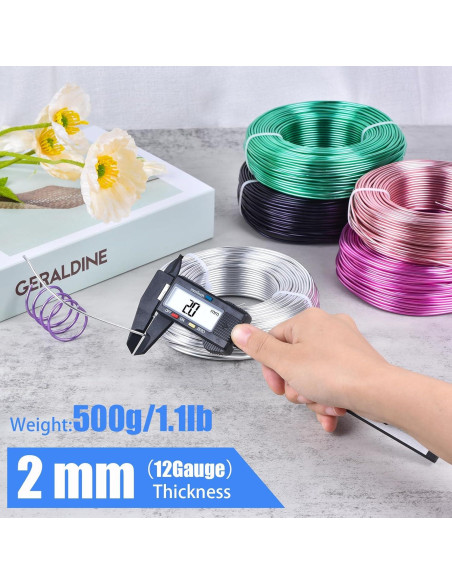 Alambre de aluminio púrpura 12 gauge 55 m para manualidades