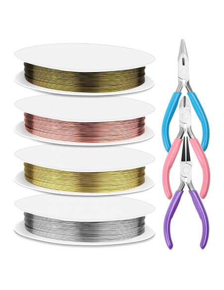Juego de Alicates de Joyería Anezus 7 Piezas con Alambre