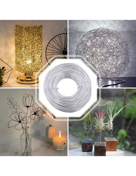 Alambre de Aluminio 16 Calibres YTKavq Plata 30m para Manualidades