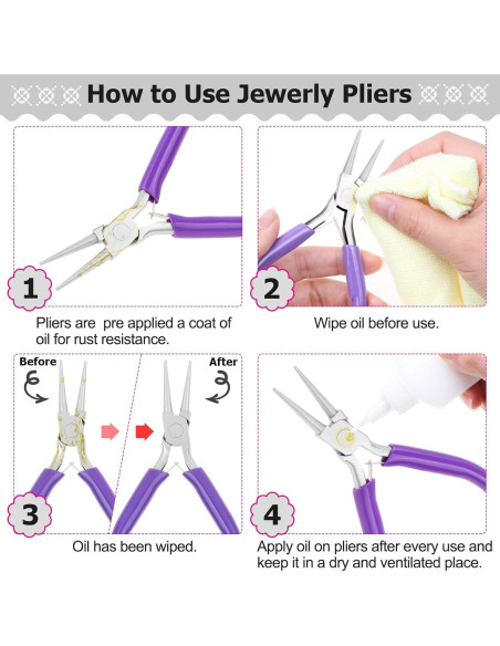 Juego de Alicates de Joyería Anezus 7 Piezas con Alambre