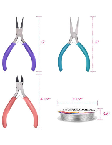 Juego de Alicates de Joyería Anezus 7 Piezas con Alambre