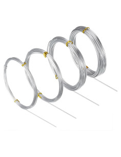 Alambre de Aluminio BBTO 4 Rollos 5m 1-2.5mm para Manualidades