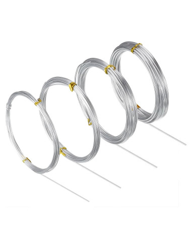 Alambre de Aluminio BBTO 4 Rollos 5m 1-2.5mm para Manualidades