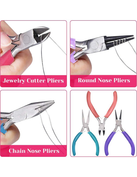 Juego de Alicates de Joyería Anezus 7 Piezas con Alambre