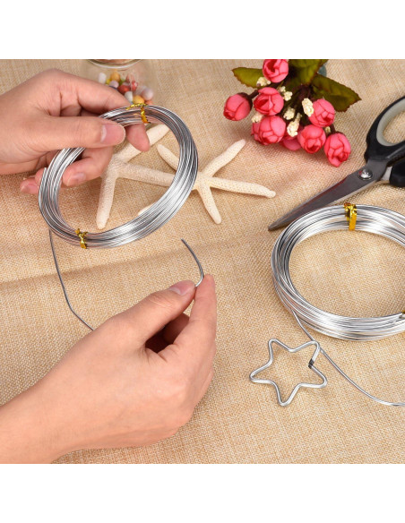 Alambre de Aluminio BBTO 4 Rollos 5m 1-2.5mm para Manualidades