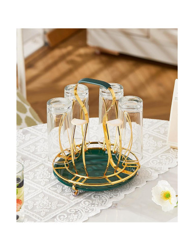 Soporte para Secar Tazas Alunsito 6 Tazas Hierro Verde