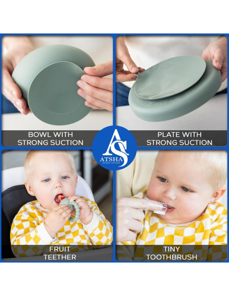 Juego de Alimentación de Silicona ATSHA - 19 Piezas para Bebés