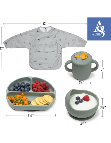 Juego de Alimentación de Silicona ATSHA - 19 Piezas para Bebés