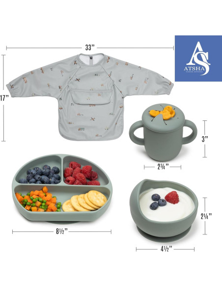 Juego de Alimentación de Silicona ATSHA - 19 Piezas para Bebés