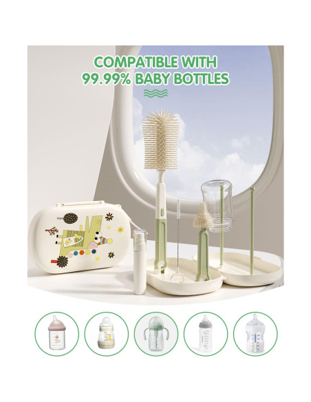 Set de Cepillos para Biberones 7 en 1 FURNIPLAS Verde