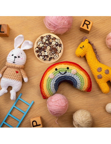 200 Botones de Concha de Coco Molain 12.5mm Marrón 2-Hoyos