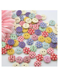 Botones Redondos de Madera Mahaohao 100pcs 15mm Multicolor