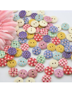 Botones Redondos de Madera Mahaohao 100pcs 15mm Multicolor 2