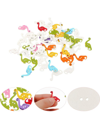 Botones de Madera Dinosaurio ARTIBETTER 100pcs 2.5cm