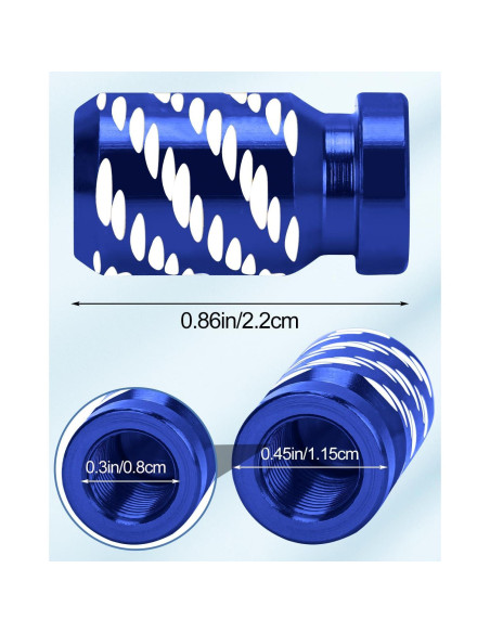 Tapa de Válvula de Neumático Whtawtaw GM-4 Azul Aluminio 4 Pcs