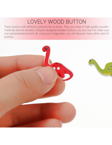 Botones de Madera Dinosaurio ARTIBETTER 100pcs 2.5cm