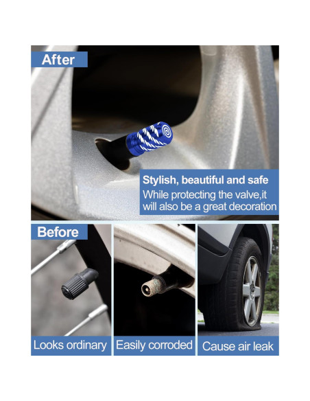 Tapa de Válvula de Neumático Whtawtaw GM-4 Azul Aluminio 4 Pcs