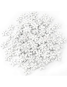 Botones de Copo de Nieve Blancos Konsait 150pcs 18mm Madera 2